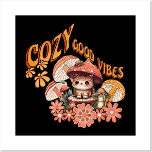 Cozy Good Vibes Cottagecore Posters and Art